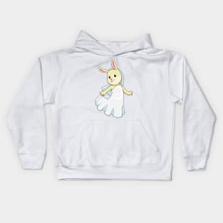 Bunny as Bride with Veil Kids Hoodie